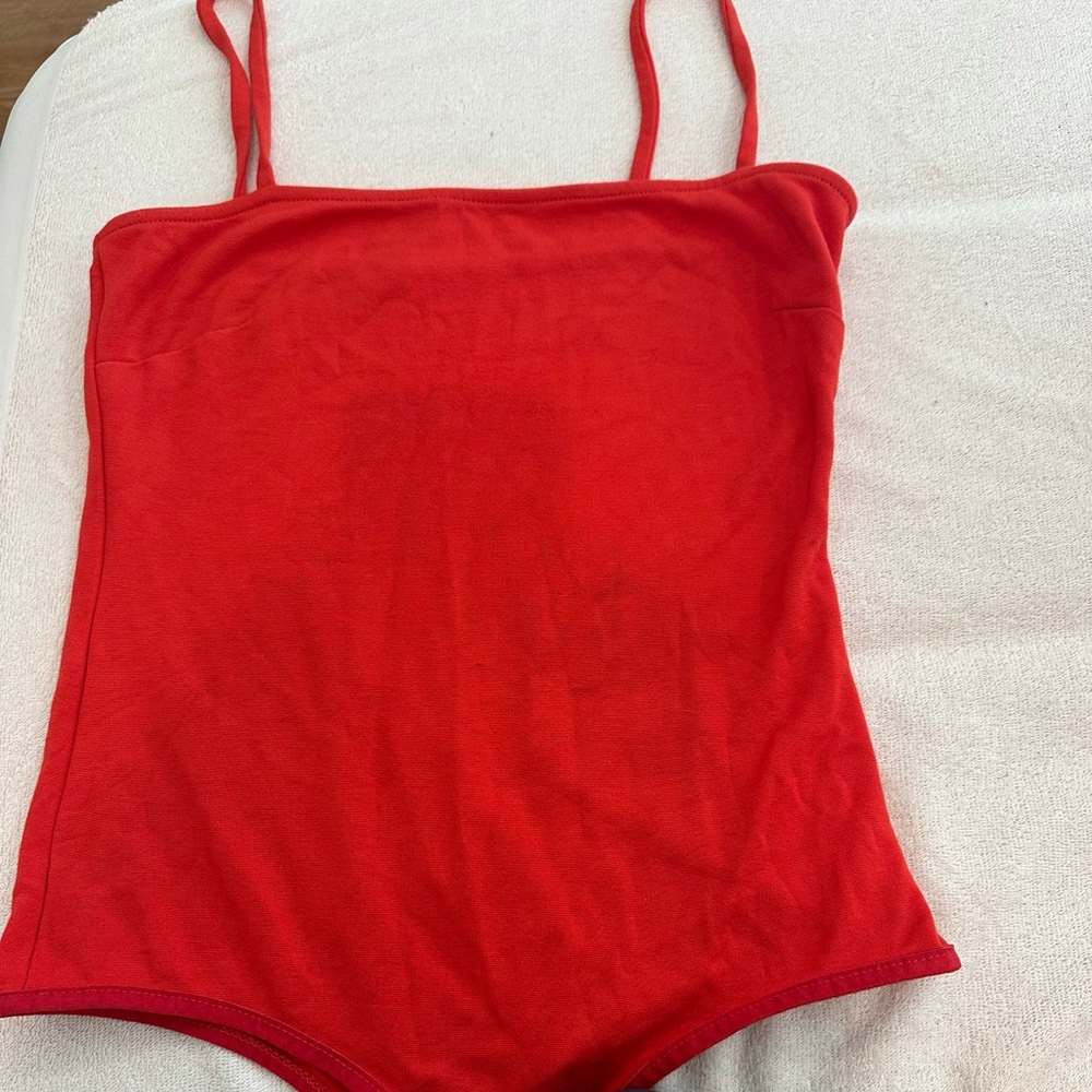 Free People red bodysuit